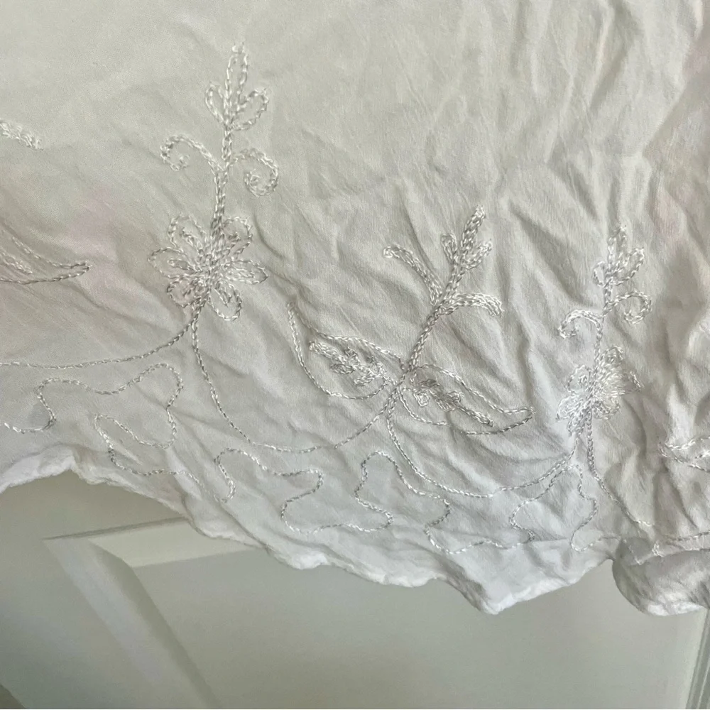 S.R. Fashion Embroidered Shift Tent Dress Dainty White Size L - Picture 6 of 11